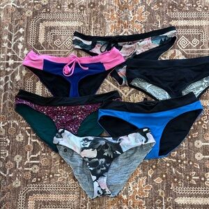 lululemon athletica Mixed Pink, Blue, Black & Floral Bikini Bottoms Pack